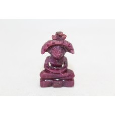 Handcrafted Natural Red Ruby Stone Jain God Parshvanatha Idol Figure Statue